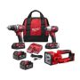 Milwaukee M18 18V Lithium-Ion Cordless Drill Driver/Impact Driver Combo Kit (2-Tool) w/LED Search Light & Two 3.0Ah Batteries - Image 1