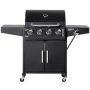 Outsunny 4 Plus 1 Burner Liquid Propane Gas Grill in Black - Image 1