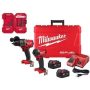Milwaukee M18 FUEL 18V Brushless Cordless Hammer Drill & Impact Driver Combo Kit (2-Tool) W/Black Oxide Step Bit Set (10-Piece) - Image 1
