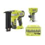 RYOBI ONE+ 18V 18-Gauge Cordless AirStrike Brad Nailer w/ Compact Router (Tools Only) & 15-Piece Shank Carbide Router Bit Set - Image 1