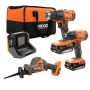 RIDGID 18V Cordless 2-Tool Combo Kit with Drill/Driver, Impact Driver, (2) Batteries, Charger, Bag, & SubC One-Handed Recip Saw - Image 1