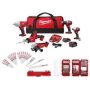 Milwaukee M18 18V Lithium-Ion Cordless Combo Kit (5-Tool) w/SHOCKWAVE PACKOUT Screwdriving Bit Set & Bi-Metal Sawzall Blade Set - Image 1
