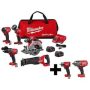 Milwaukee M18 FUEL 18-Volt Lithium-Ion Brushless Cordless Combo Kit (5-Tool) with (2) 1/2 in. Impact Wrenches with Friction Rings - Image 1