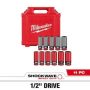 Milwaukee SHOCKWAVE Impact-Duty 1/2 in. Drive Deep SAE & Metric Lug Nut Impact Socket Set (11-Piece) - Image 1