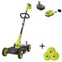 RYOBI ONE+ 18-Volt 12 in. Cordless 3-in-1 Trim Mower with Extra 3-Pack of Spools, 4.0 Ah Battery and Charger - Image 1