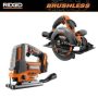 RIDGID 18V Brushless Cordless 2-Tool Combo Kit with 7-1/4 in. Circular Saw and Jig Saw (Tools Only) - Image 1
