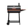 Royal Gourmet Barrel Charcoal Grill with Wood-Painted Side and Front Table, for Picnic, Camping, Patio Backyard Cooking in Black - Image 1