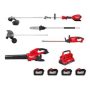 Milwaukee M18 FUEL 18V Cordless String Trimmer, Dual Blower, Hedge Trimmer, Pole Saw, Edger, (4) 12.0 Ah Batteries, Charger - Image 1