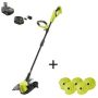 RYOBI ONE+ 18V 13 in. Cordless Battery String Trimmer/Edger with Extra 5-Pack of Spools, 4.0 Ah Battery and Charger - Image 1