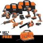 RIDGID 18V Cordless 8-Tool Combo Kit with (3) Batteries, Charger, and Bag with 18V 6.0 Ah MAX Output Batteries (2-Pack) - Image 1