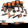 RIDGID 18V Cordless 8-Tool Combo Kit with (3) Batteries, Charger, and Bag with 18V 3/8 in. Ratchet - Image 1