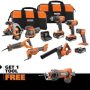RIDGID 18V Cordless 8-Tool Combo Kit with (3) Batteries, Charger, and Bag with 18V Cut-Out Tool - Image 1