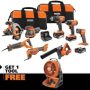 RIDGID 18V Cordless 8-Tool Combo Kit with (3) Batteries, Charger, and Bag with 18V Hybrid Fan - Image 1