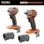 RIDGID 18V SubCompact Brushless 2Tool Combo Kit w/ 3/8 in. Impact Wrench, 1/2 in. Impact Wrench (Tools Only) & Protective Boots - Image 1