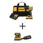 DEWALT ATOMIC 20V Lithium-Ion Cordless 1/2 in. Compact Hammer Drill and Brushless 1/4 Sheet Sander with 3Ah Battery and Charger - Image 1