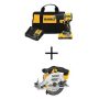 DEWALT ATOMIC 20V Lithium-Ion Cordless 1/2 in. Compact Hammer Drill and 6.5 in. Circular Saw with 3Ah Battery, Charger and Bag - Image 1