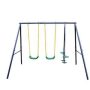 Metal Outdoor Swing Set with Glider for Kids, Toddlers, Children - Image 1
