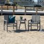 Walker Edison Furniture Company 3-pc Wood Chevron Outdoor Patio Conversation Set in Grey Wash - Image 1