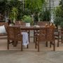 Walker Edison Furniture Company Dark Brown 7 pc Extendable Wood Outdoor Patio Dining Set - Image 1