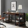 Walker Edison Furniture Company Urban Blend 60-in. Dark Walnut Rectangular 1-Drawer Writing Desk with Keyboard Tray - Image 1