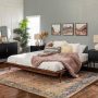 Welwick Designs Walnut King Solid Wood Platform Spindle Bed - Image 1