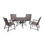 5 Piece Patio Furniture Outdoor Dining Set w/4pcs Sling Chair & 1pc 48inch Tempered Glass Top Table - Image 1