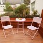 3-Piece Pink Premium Steel Folding Outdoor Patio Bistro Set with 1 Foldable Patio Table and 2 Chairs - Image 1