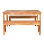 Walker Edison Furniture Company 3-pc Acacia Wood Modern Patio Dining Set - Brown - Image 1