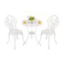 HOMEFUN 23.6in. Long 3-Piece White Tulip Aluminum Bistro Set - Image 1