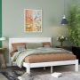 GHOUSE White Full Size Platform Bed Frame with Headboard - Image 1