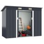 JAXPETY 9.1 ft.W x 4.3 ft.D Metal Storage Shed Outdoor Tool Organizer for Backyard, Garden, Barn(39.13 sq. ft.) - Image 1