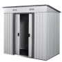 JAXPETY 6.4 ft.W x 4 ft.D Garden Tool Storage Shed Outdoor Metal Shed w/ Sliding Door(25.6 sq. ft.) - Image 1