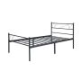 Black Double Metal Platform Bed Framed Queen With Headboard, Footrest - Image 1