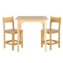 VEIKOUS 3-Piece Bamboo Light Wood Natural Color Dining Table and Chair Set - Image 1