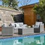 HAPPATIO 4-Piece Wicker Patio Conversation Set with Beige Cushions - Image 1