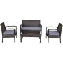 4-Piece Wicker Patio Conversation Set w/ Gray Cushions - Image 1