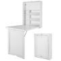 Costway 37.5 inch Rectangular White Floating Desks w/ Solid Wood Design - Image 1