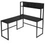 Costway L-Shaped 55 in. Black Corner Computer Desk with Hutch - Image 1