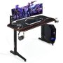 Costway 55 in Rectangle Black Wood Computer Desk - Image 1