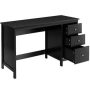 47 in. Black Computer Desk Study Writing Desk Home Office Workstation with 3-Drawers - Image 1