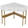 Costway 39.5-in. Gold 2-Drawers Corner Computer Desk Writing Workstation Study Desk - Image 1