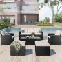 6-Piece Outdoor Patio Furniture Set, PE Rattan Wicker Conversation Sectional Sofa Set with Table & Chairs, Beige Cushion - Image 1