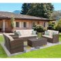 (Brand Rating: 4.4/5) 5-Piece Wicker Patio Sectional Sofa Set with Beige Cushions - Image 1