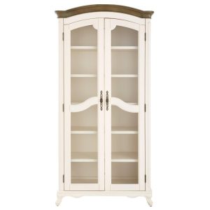 Home-Decorators-Collection-Provence-Ivory-Double-Shelf-bookcase-w-Ash-Brown-Top-72-in-
