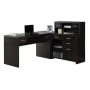 Monarch 47-in. L-Shaped Cappuccino 8 Drawer Computer Desk - Image 1
