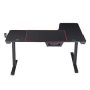 Furniture of America Centenary 64.84 in. L-Shaped Black Steel Computer Desk with USBs - Image 1