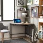 Furniture of America 51 in. Light Copper and Sand Black Steel Corner Desk with USB Port - Image 1