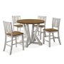 Furniture of America Rhysdee 5-Piece Round Light Oak and Antique White Wood Top Counter Height Table Set - Image 1