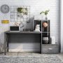 Furniture of America Reed 70.5-in. W Rectangle Distressed Gray MDF 1-Drawer Computer Desk with Bookshelves - Image 1