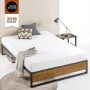 Zinus GOOD DESIGN Winner Suzanne Brown Queen 14-in. Metal and Wood Platforma Bed Frame - Image 1